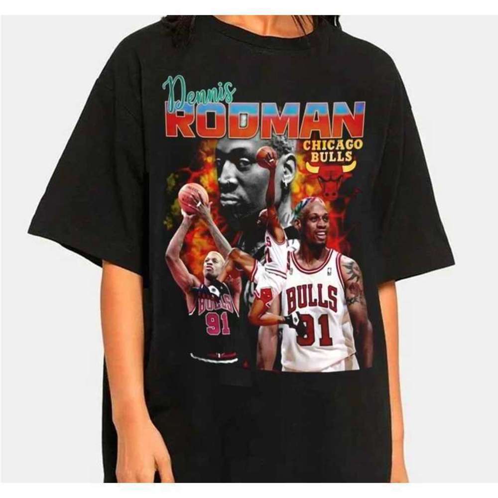 Dennis Rodman Chicago Bulls NBA Legend Graphic T-Shirt